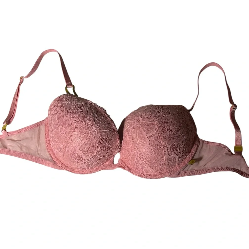 Victoria's Secret Lace Push Up Bra Full-Coverage Pink‎ Size 34 D